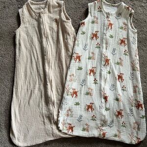 6-12M Baby Sleepsacks Set - Beige and Animal Print